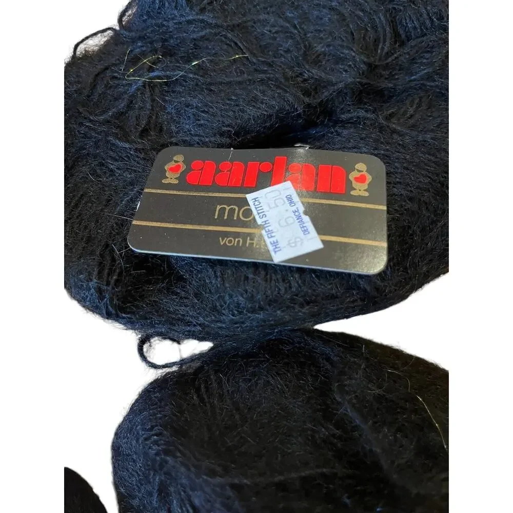 Lot Of 4 Aarlan Black Mohair Switzerland 2 New 50 G 2 Other 70 Mohair 30 Acrylic